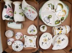 A collection of Radford ceramic items: vases, serving items, candlestick holders etc (2 trays).