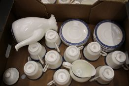 A collection of Royal Doulton Atlanta coffee ware: coffee pot, 9 cups and saucers & 1 milk jug (