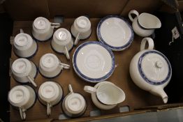 A collection of Royal Doulton Atlanta teaware: teapot, 8 cups and saucers & 2 milk jugs (2nds).