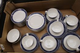 A collection of Spode Dauphin Platinum coffee/tea ware: 6 x coffee trio's, 2 sugar bowls, 14