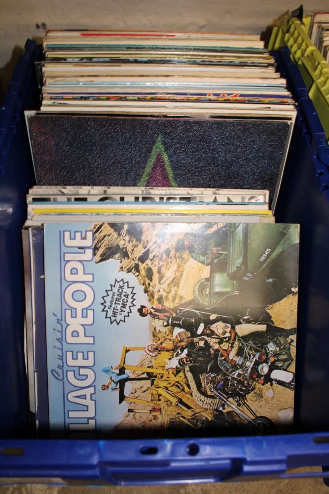 A large collection of vinyl albums including: 1960's/1970's, Bee Gees etc 1 box.