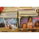 A collection of vinyl records: Rock/Pop etc, Rolling Stones, Boney M, 3 Degrees etc (2 boxes).