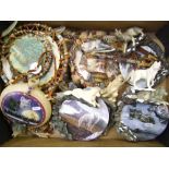 A collection of Bradford Exchange Native American wolf themed items: 1 tray.