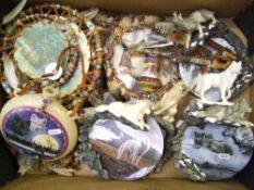 A collection of Bradford Exchange Native American wolf themed items: 1 tray.