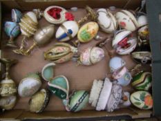 A good collection of novelty decorated eggs: (1 tray).