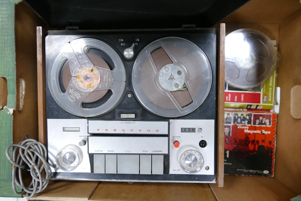 Ferguson Branded Reel to Reel Tape Player: with tapes, pedal & instructions