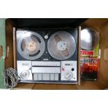 Ferguson Branded Reel to Reel Tape Player: with tapes, pedal & instructions