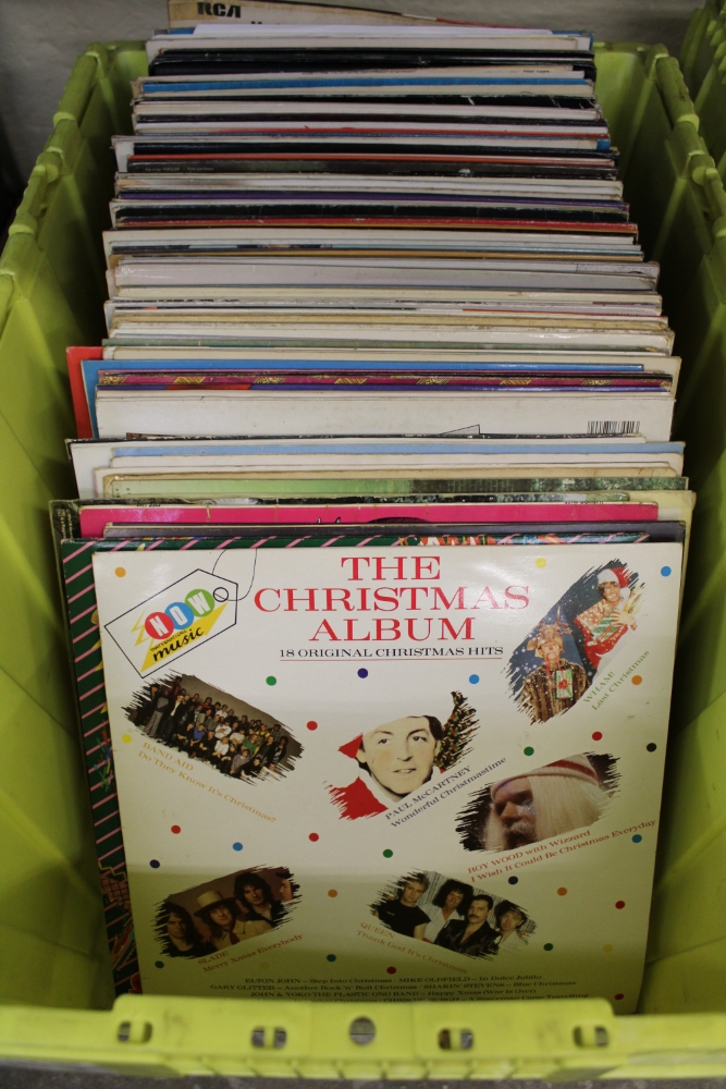 A large collection of vinyl albums including: The Wombles, Christmas albums etc 1 box.