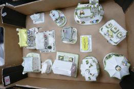 A collection of Coalport China Cottages to include: Park Lodge, Village Church, The Gate House,