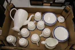 A collection of Royal Doulton Atlanta coffee ware: coffee pot, 8 cups and saucers & 1 milk jug (