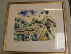 Graziano Parletta painting of Royal Opera house London: frame size 67cm x 60cm