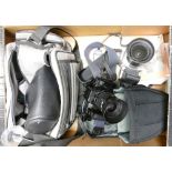 35mm Camera Equipment to include: Canon EOS1000f camera, Minolta Dynax 5 camera , cases, bags etc