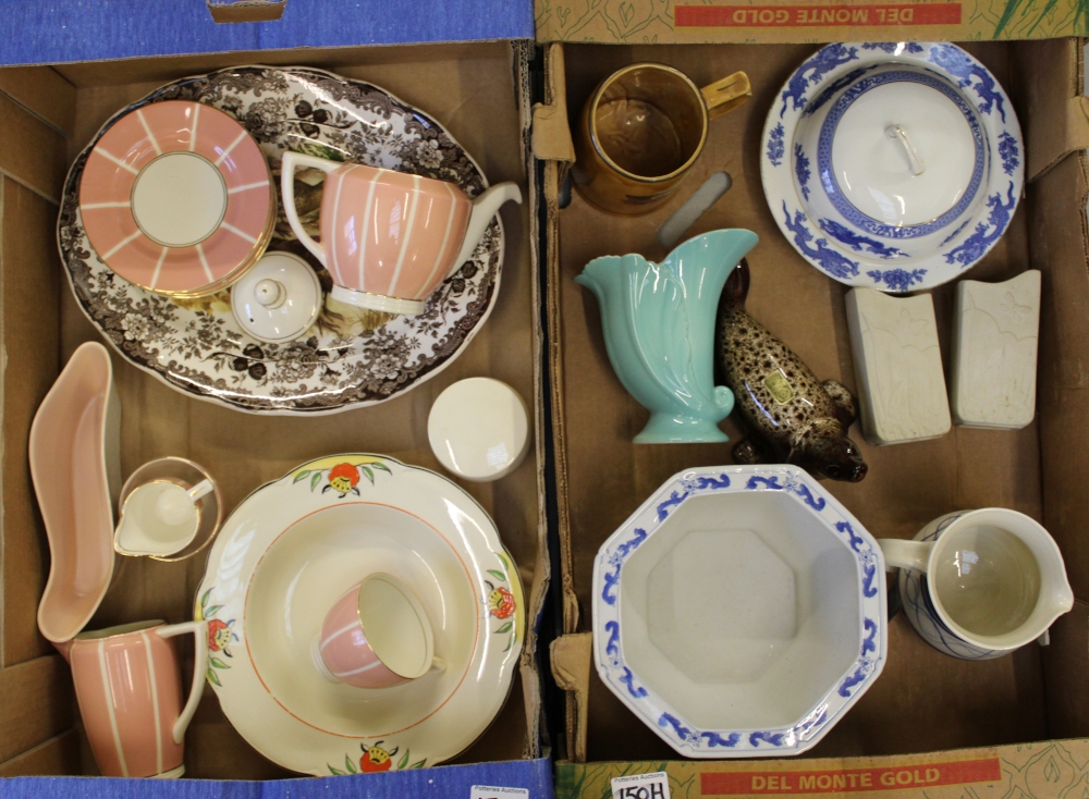 A mixed collection of ceramic items to include: Mintons Salano Ware tea ware items, Palissy Game