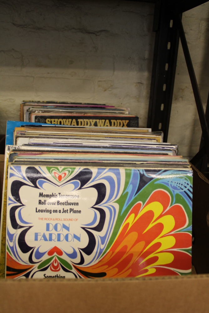 A large collection of vinyl albums including: Spandau Ballet, Dr Hook, Abba etc 2 trays.