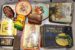 A good collection of vintage tins: (1 tray).