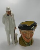 Royal Doulton Sir Winston Churchill: HN3057 together with a large character jug Monty 92)