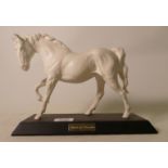 Beswick white matte horse Spirit Of Freedom: on black wood plinth.