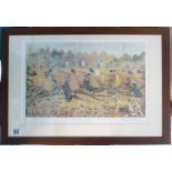 Alexander Charles James Signed Framed Hunting Theme Print "Cocks Only": frame size 45cm x 65cm