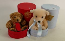 Merry Thought & Buckingham Branded Teddy Bears: both limited edition & boxed, height of tallest