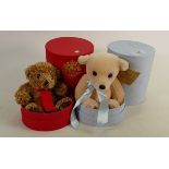 Merry Thought & Buckingham Branded Teddy Bears: both limited edition & boxed, height of tallest