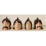 Lorna Bailey Set of 4 Beatle Character Teapots: