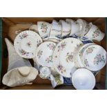 A mixed collection of items to include: floral decorated Tea Ware, Large Blue & White Platter &
