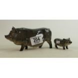 Royal Doulton Berkshire boar: together with a piglet (2)