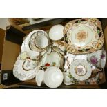 A mixed collection of items to include: Floral & Gilt decorated tea ware etc