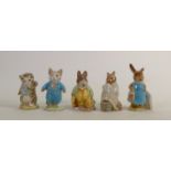 Beswick Beatrix Potter figures x 5: Includes Mrs Flopsy Bunny, Chipee Hackee, Samuel Whiskers,