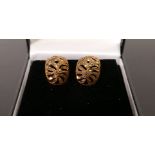 9ct rose gold pair diamond cut half hoop earrings: brand new & boxed QVC, 3.2g.