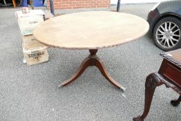 Edwardian Inlaid Tilt top Dining Table; diameter at largest 123cm