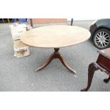 Edwardian Inlaid Tilt top Dining Table; diameter at largest 123cm