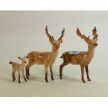 Beswick Stag x2 & Fawn: