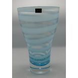 Steninge Slott large signed glass vase: height 25cm