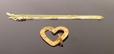 9ct rose gold hammered heart locket & chain: brand new & boxed QVC, 3.7g.