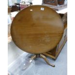 Early 20th century Tripod Tilt Top Table: diameter 82cm