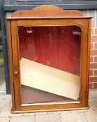 Victorian Mahogany Glazed Wall Cabinet: height 90cm, width 69cm and depth 27cm