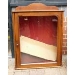 Victorian Mahogany Glazed Wall Cabinet: height 90cm, width 69cm and depth 27cm