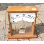 Wooden Cased School / Laboratory Display Voltage Meter