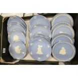 A collection of Wedgwood Jasperware Christmas & Commemorative plates: 27 items