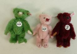 Steiff miniature Club Teddy Bears: 2012, 2013 & 2014, height of tallest 10cm(3)