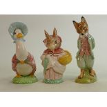 Beswick Beatrix Potter Figures to include: Foxy whiskered Gentleman, Mrs Rabbit & Jemima Puddle-