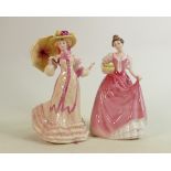 Royal Doulton Lady Figures Miss Kay HN3659 & Springtime HN3477(2):