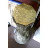 Concrete & Brass Ornamental Garden Sundial: