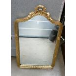 Ribbon Topped Gilt Effect Wall Mirror: