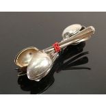 Two sets of 20th century hallmarked silver spoons: One set only has 5 spoons. Gross weight 182 grams