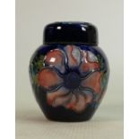 Moorcroft Anemone small ginger jar: Height 11cm