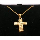 9ct gold crucifix & 17.5 inch chain: brand new & boxed QVC, 2.7g.