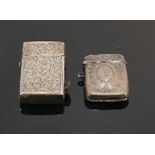 Silver vesta match case and sterling cased lighter: The vesta with some denting.