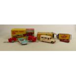 Boxed Dinky 448 with Budgie ambulance and Matchbox 53 Mercedes Benz coupe: Budgie toys 258 Daimler